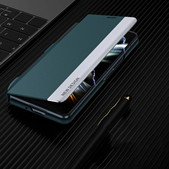 Luxury Electroplated Leather Magnetic Phone Case for Z Fold Series