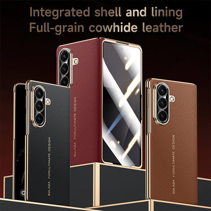 Genuine Leather Integrated Shell Case with Film