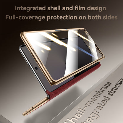 Genuine Leather Integrated Shell Case with Film